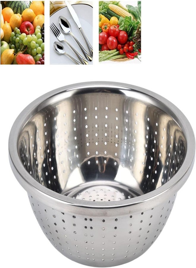 Yopple Stainless Steel Colander Bowl, Micro-Perforated Strainer, Multi-Purpose Vegetable, Fruit & Rice Washing Basket, Rust-Resistant Drain for Kitchen, Mixing & Salad Bowl - Image 5